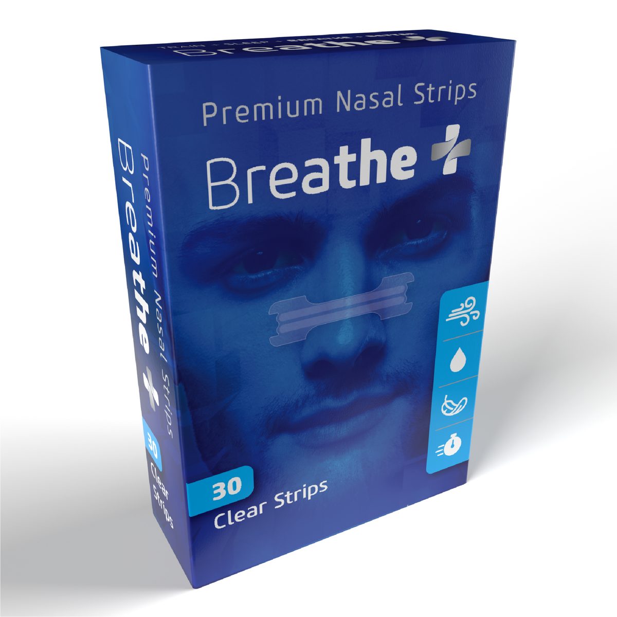 Breathe+ 30 Clear Strips box